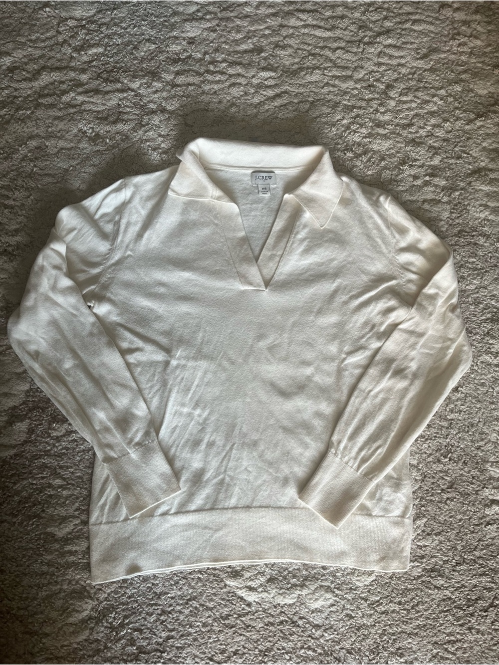 J Crew White Polo Sweater